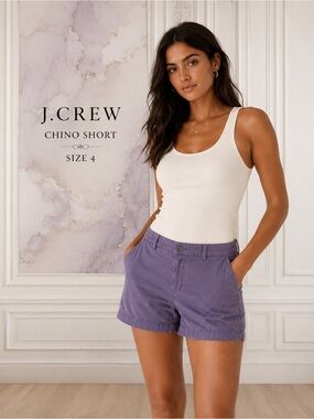 J.Crew Chino Shorts Size 4 Dusty Lavender 100% Cotton